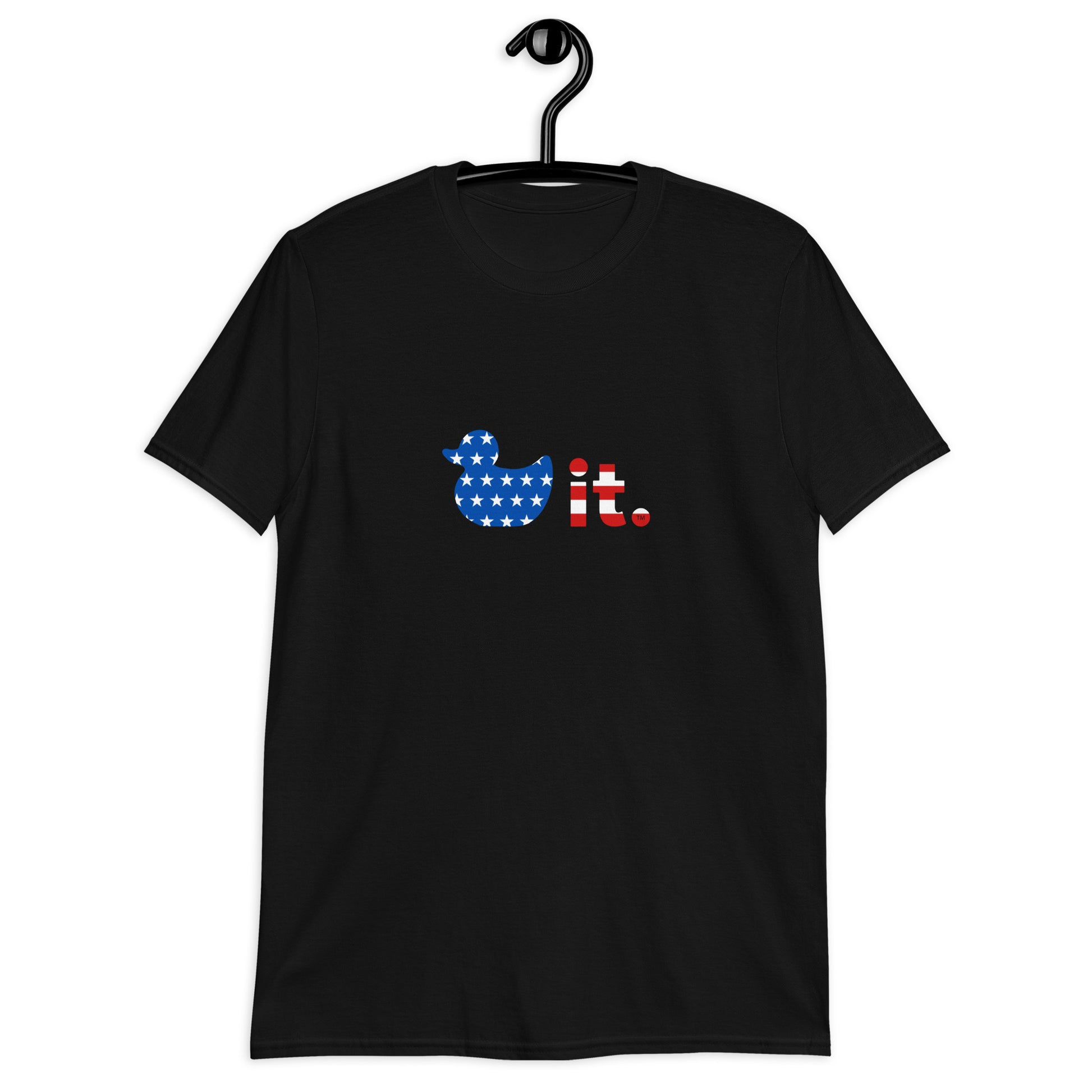 Duck it logo shirt stars and stripes on hangar