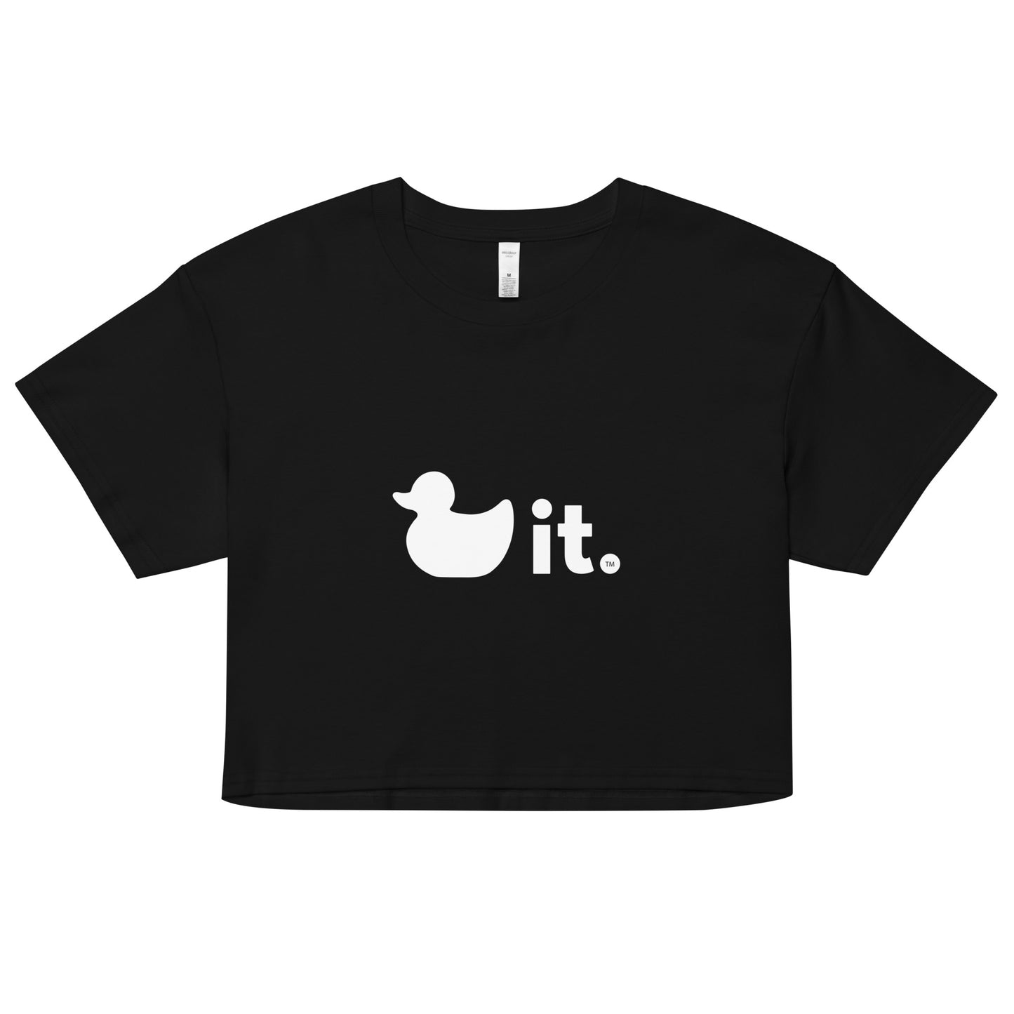 Black duck it logo shirt women's crop top